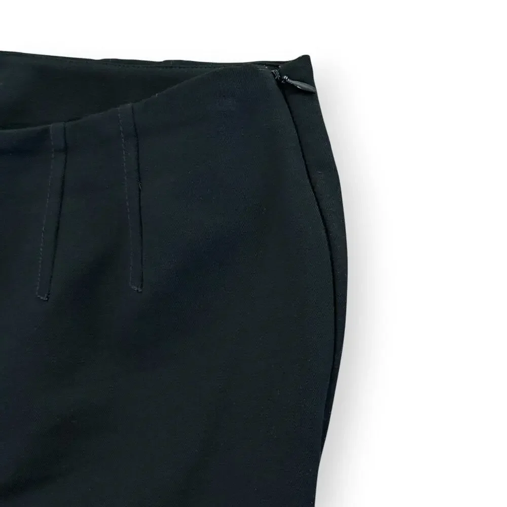 Talbots Black Ponte Dress Pants 10 Side Zip Straight Leg Stretch Trousers Office